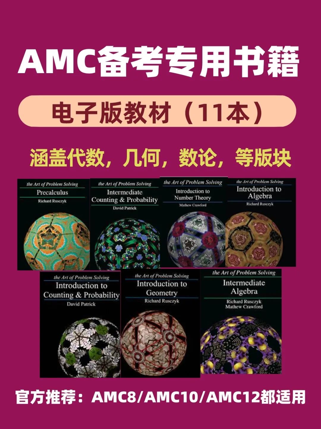 【免费领取】AMC竞赛备考专用书籍（电子版11本），5-12年级都可使用