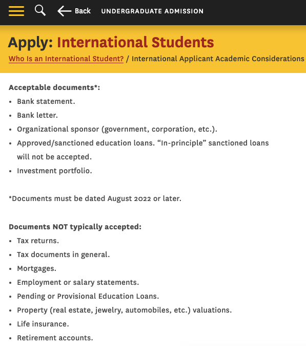 美国大学申请存款证明详解