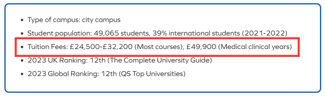 超值！盘点国际学生学费最低的英国大学（附热门院校学费汇总）