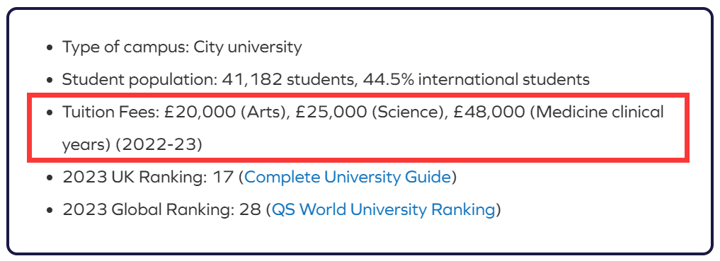 超值！盘点国际学生学费最低的英国大学（附热门院校学费汇总）