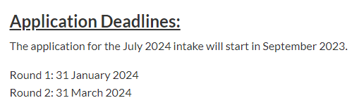 2024Fall | 南洋理工大学各专业申请时间汇总