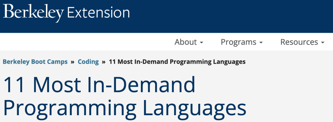 想转码?UCB公布「最受欢迎的11种编程语言」,换赛道自学不要盲目出击