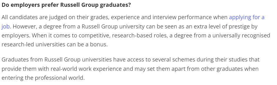 罗素集团大学有何特别之处？罗素集团大学的毕业生会更受到雇主青睐么