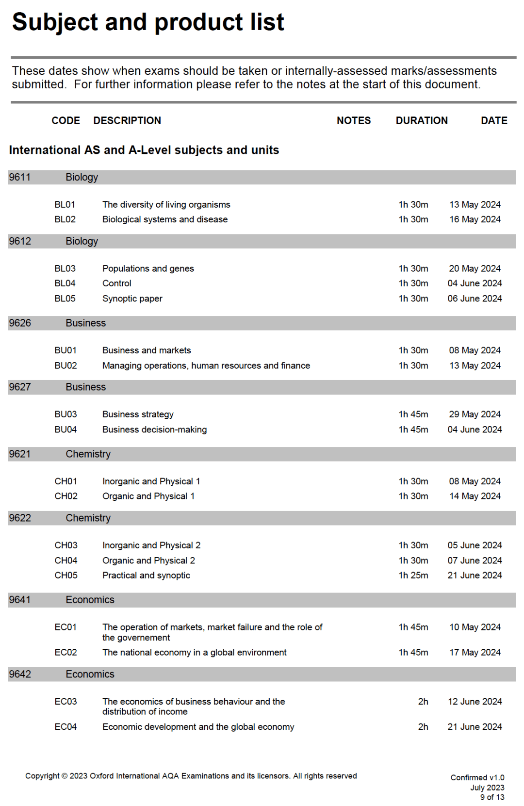 三大考试局发布2024年1、5月IG/AL最新统考时间安排表