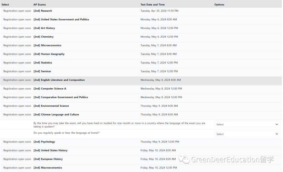 Green Deer | 2024年韩国AP考试第二轮报名