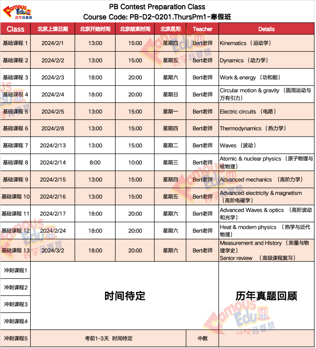 开课通知 | 物理碗评分规则&考试内容，内附历年获奖分数线