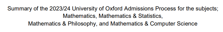 牛津数学、物理系火速更新2024申录数据，offer holder笔试成绩都上天了