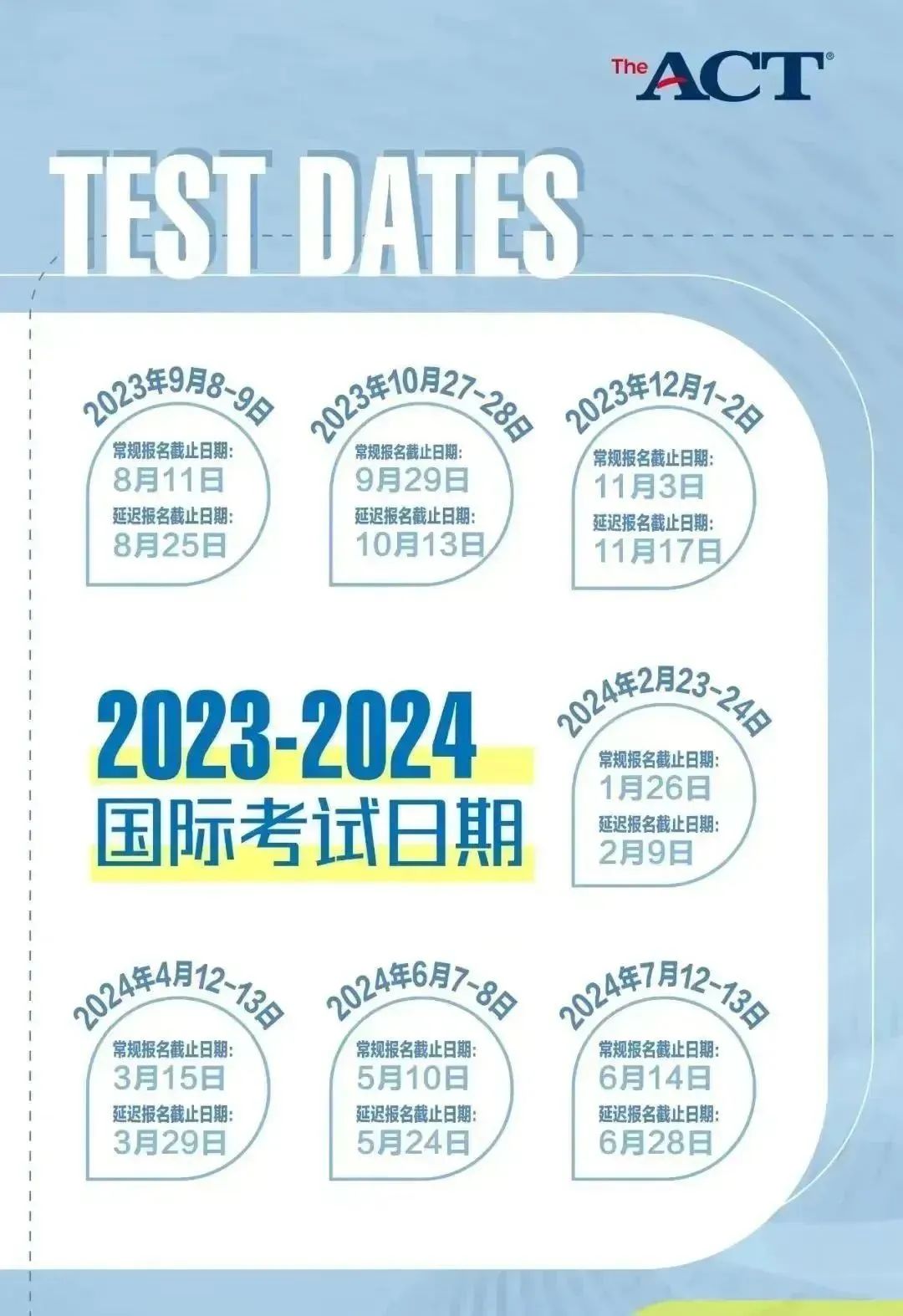 2024留学考试时间汇总（语言篇）