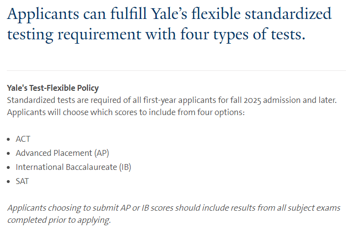 耶鲁大学官宣恢复标化！AP/IB成绩可替代ACT/SAT
