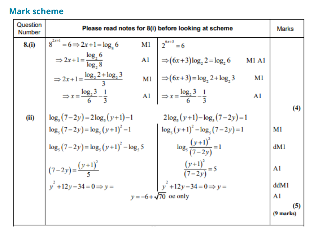 Edexcel ALevel数学P2考题精讲：log运算得分要点分析