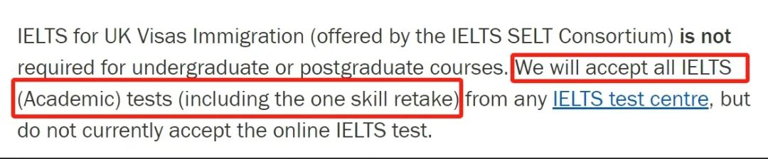 建议收藏！英国大学硕士申请对雅思单项重考的要求汇总