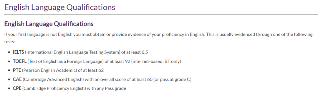 盘点QS前百英国大学接受的英语考试类型及最低分数要求