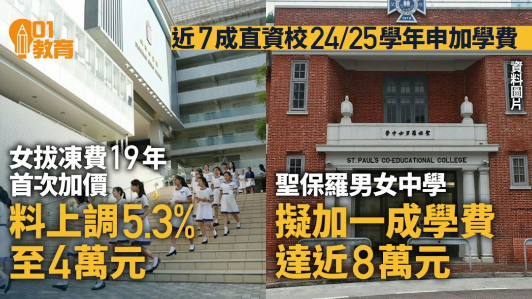 新学年将至，逾七成直资学校学费加价，最高涨幅11.6%！