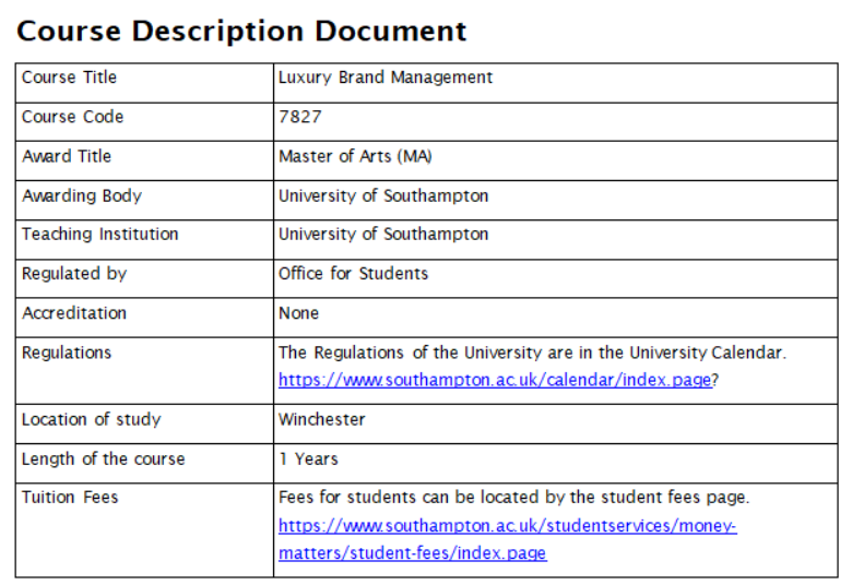 英国留学 | 南安普顿大学奢侈品牌管理文学硕士