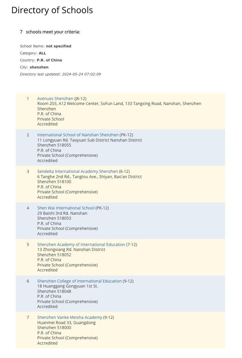 转轨国际体系择校参考——WASC认证！深圳仅7所学校获得！