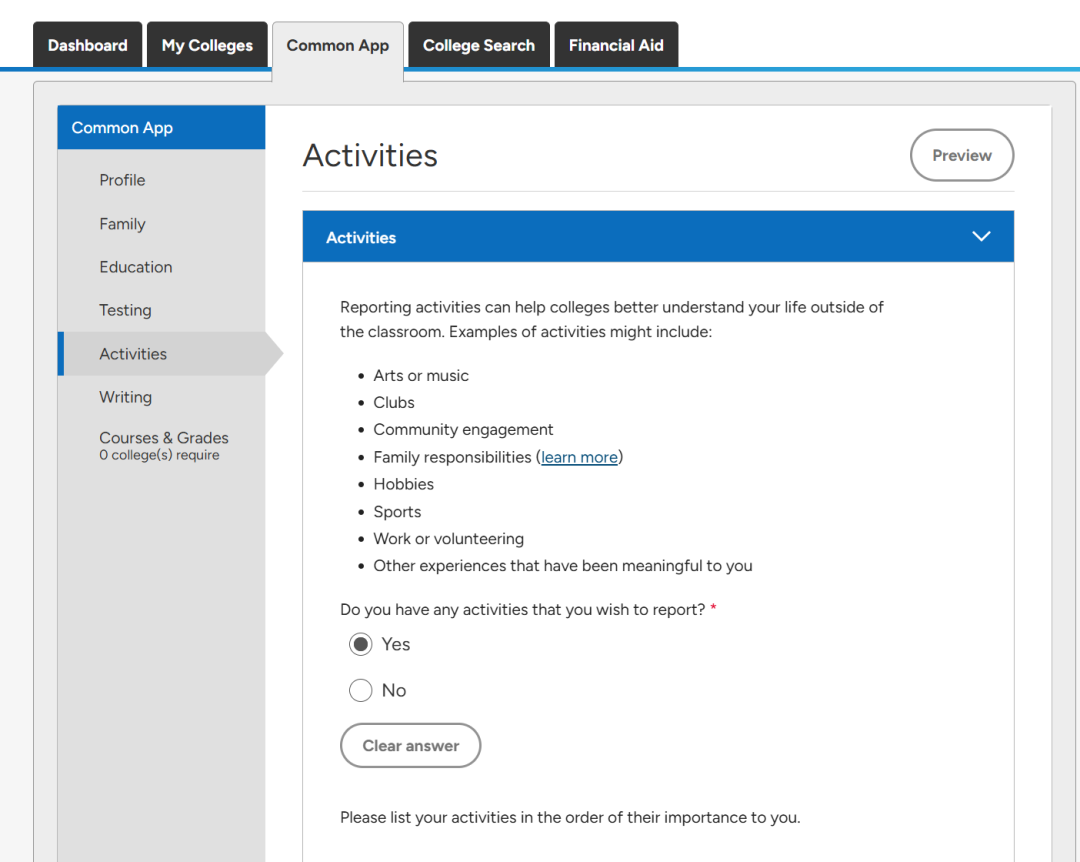 美本申请第一步：如何利用Common App活动列表打造好第一印象？
