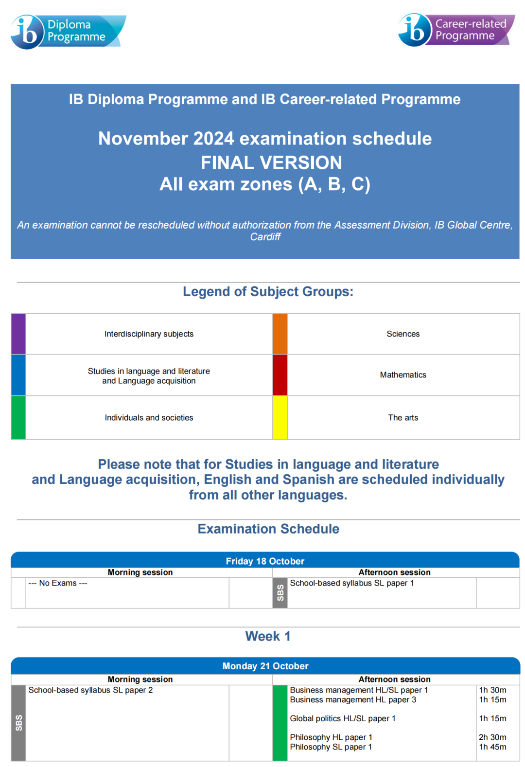 IBO官宣2024年11月IB考试时间表！据说M25考试时间将有调整？