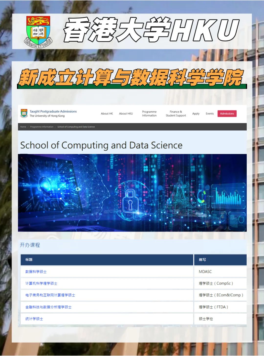 香港城市大学官宣新设立计算学院，9月1日正式运作！附新学院专业要求