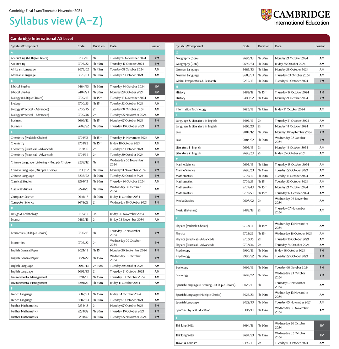 2024年IGCSE/ALevel秋季大考时间安排 | CAIE&爱德思/AQA考试局！